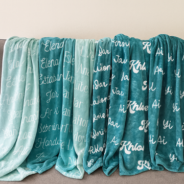 Custom Printed Baby Blanket – Velveteen Plush Personalized Name Blanket for Nursery & Gifts