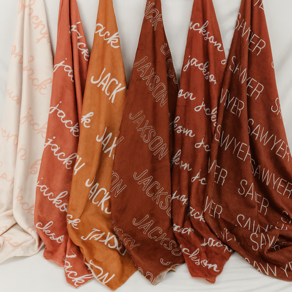 Baby Name Blanket – Personalized Velveteen Plush, Soft Custom Gift for Showers & Birthdays