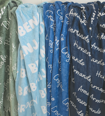 Personalized Newborn Name Blanket – Velveteen Plush, Cozy Custom Baby Gift for Nursery