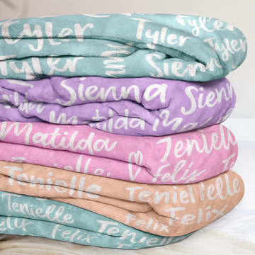 Custom Name Plush Blanket – Velveteen Baby Blanket, Soft Personalized Gift for Newborns