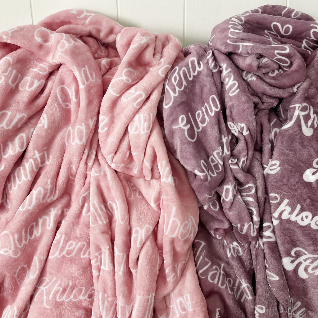 Personalized Baby Name Blanket – Velveteen Plush Custom Gift for Baby Shower or Birthday