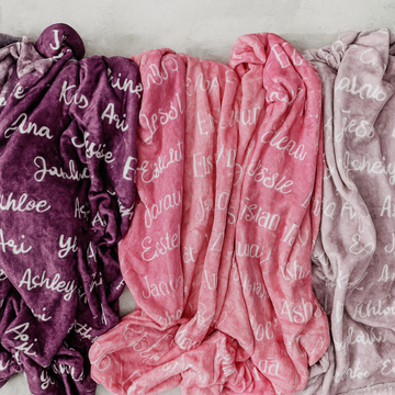 Custom Printed Baby Blanket – Velveteen Plush with Name, Soft & Cozy Newborn Gift
