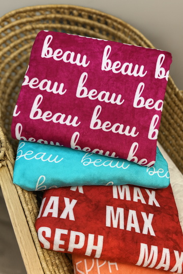 Personalized Baby Blanket – Velveteen Plush with Custom Printed Name, Soft Nursery Keepsake
