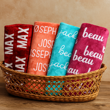 Custom Name Baby Blanket – Soft Velveteen Plush Keepsake, Personalized Newborn Gift