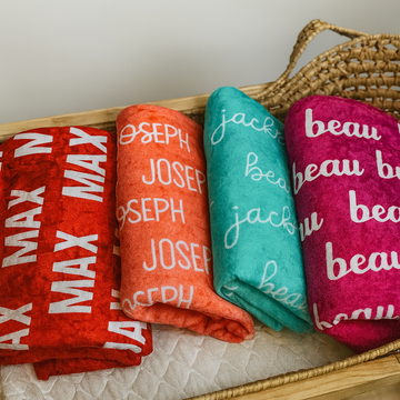 Custom Printed Style Name Blanket – Velveteen Plush Personalized Baby Gift for Showers & Birthdays