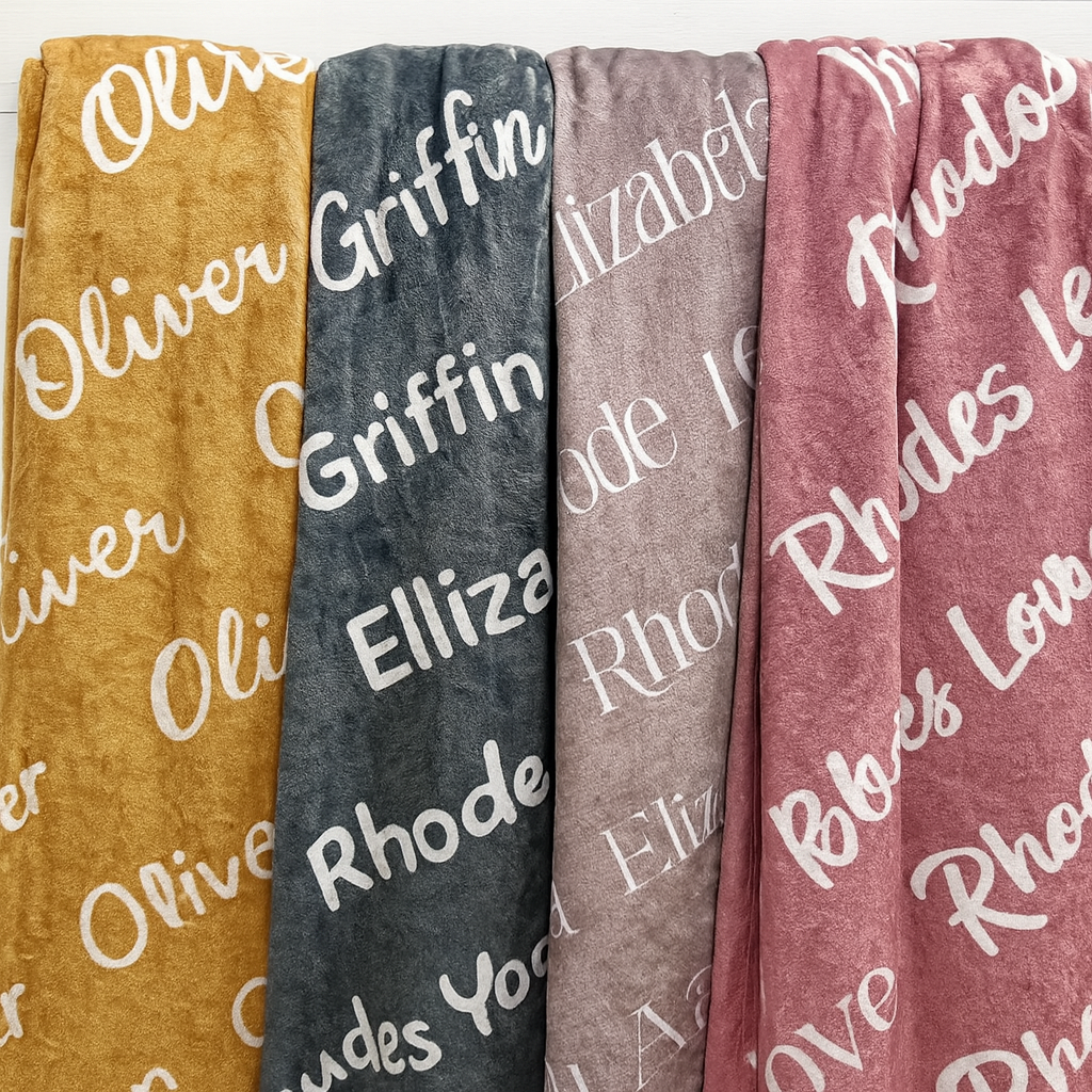 Personalized Velveteen Plush Blanket – Custom Name Baby Blanket, Thoughtful Keepsake Gift