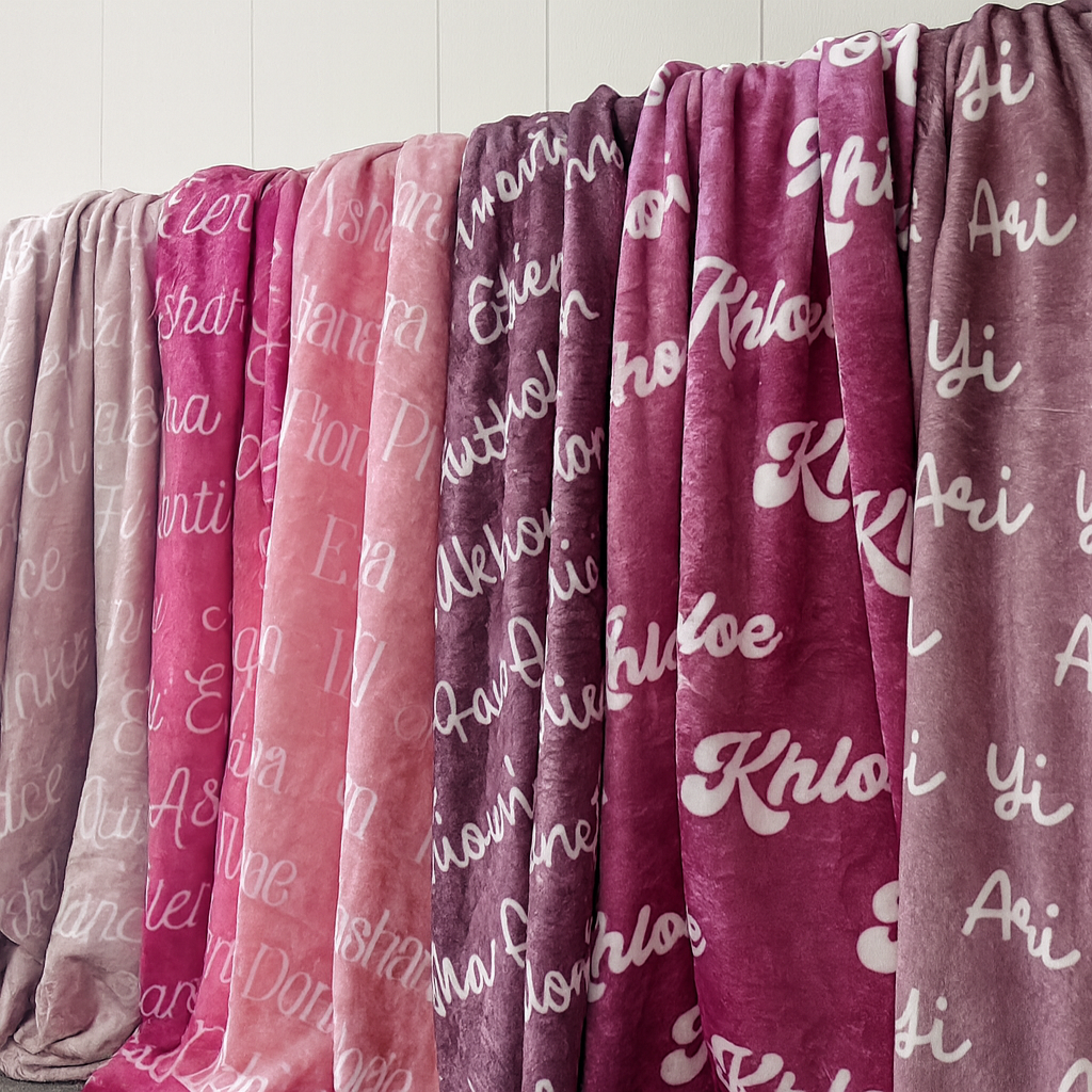 Personalized Plush Toddler Blanket – Custom Velveteen Name Throw, Cozy Nap & Travel Companion