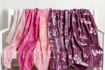 Custom Baby Blanket with Name – Velveteen Plush Personalized Keepsake for Newborns & Toddlers