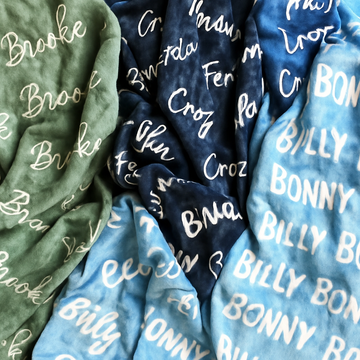 Custom Name Velveteen Plush Blanket – Soft Personalized Baby Bedding & Keepsake Gift