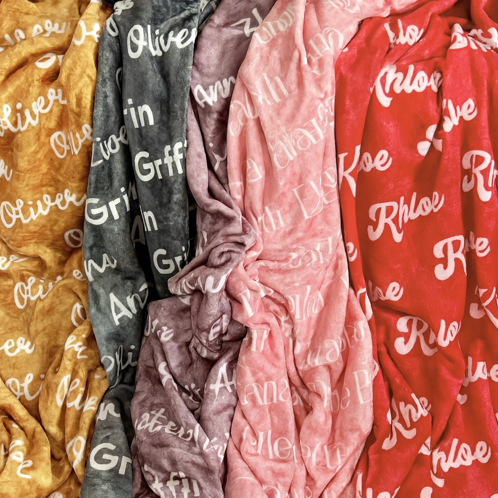 Personalized Baby Blanket – Velveteen Plush with Custom Printed Name