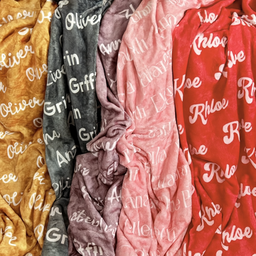 Personalized Baby Blanket – Velveteen Plush with Custom Printed Name