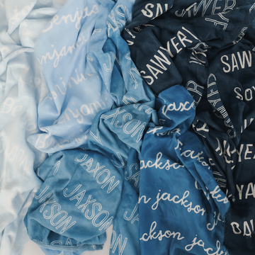 Baby Shower Keepsake Blanket – Personalized Velveteen Plush with Printed Name