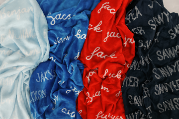 Personalized Baby Blanket – Velveteen Plush Custom Printed Name Keepsake