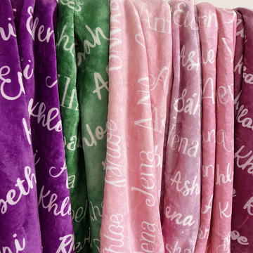 Baby Name Blanket – Custom Velveteen Plush Personalized Gift