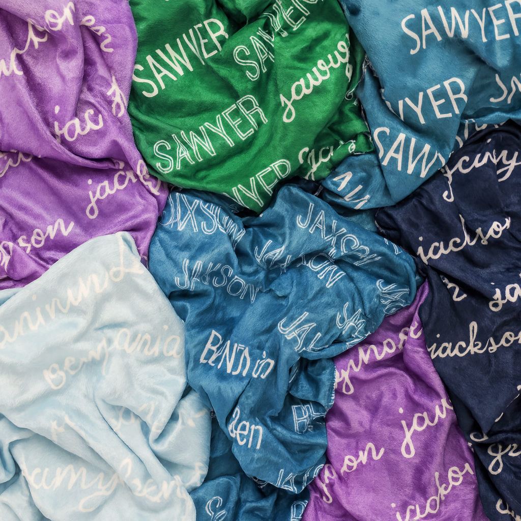 Personalized Baby Shower Blanket – Velveteen Plush Custom Printed Name Gift
