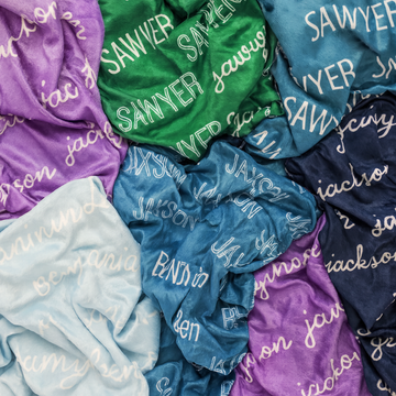 Personalized Baby Shower Blanket – Velveteen Plush Custom Printed Name Gift