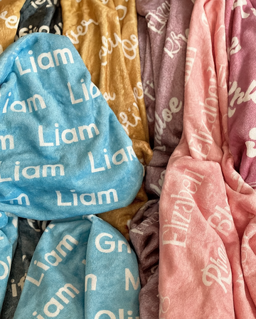 Custom Baby Blanket with Name – Velveteen Plush Personalized Gift for Showers & Birthdays