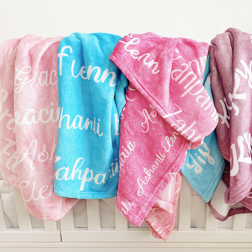 Personalized Baby Blanket – Velveteen Plush Custom Printed Name Keepsake