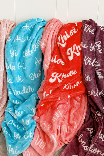 Personalized Baby Shower Blanket – Velveteen Plush Custom Name Gift