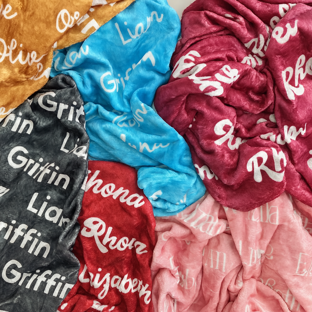 Custom Baby Blanket – Velveteen Plush Personalized Name Blanket for Nursery & Gifts