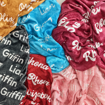 Custom Baby Blanket – Velveteen Plush Personalized Name Blanket for Nursery & Gifts