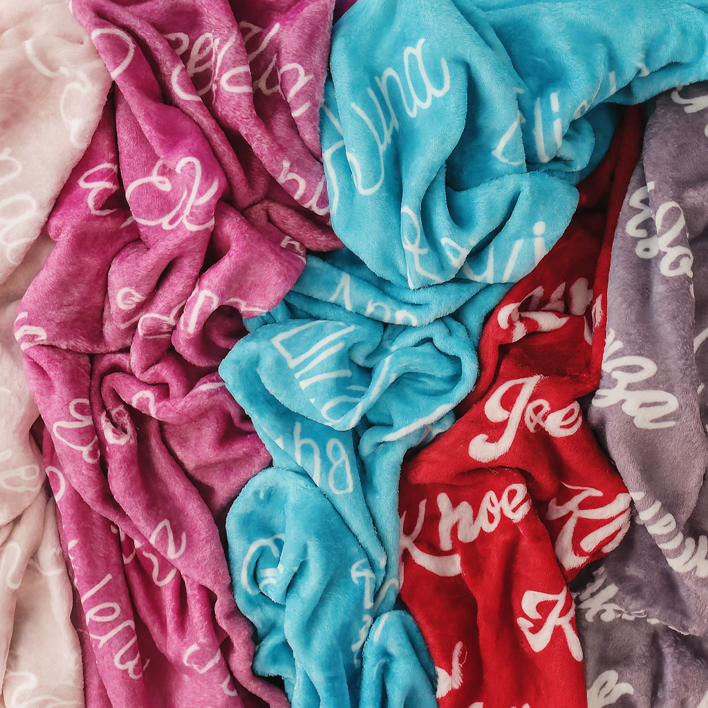 Personalized Velveteen Baby Blanket – Custom Printed Plush Keepsake Gift