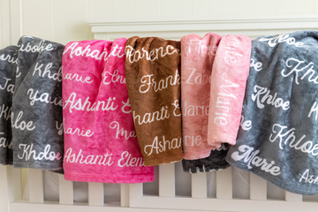 Baby Name Blanket – Personalized Velveteen Plush, Cozy Gift for Newborns & Toddlers