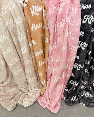 Personalized Plush Baby Blanket – Velveteen Custom Name Keepsake for Nursery