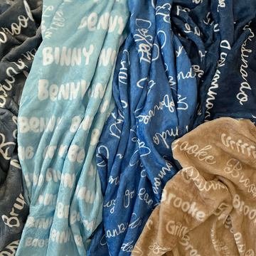 Personalized Toddler Blanket – Velveteen Plush Custom Name Throw for Naps & Travel