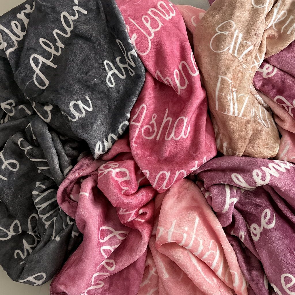 Personalized Velveteen Baby Blanket – Custom Printed Name, Soft Plush Gift