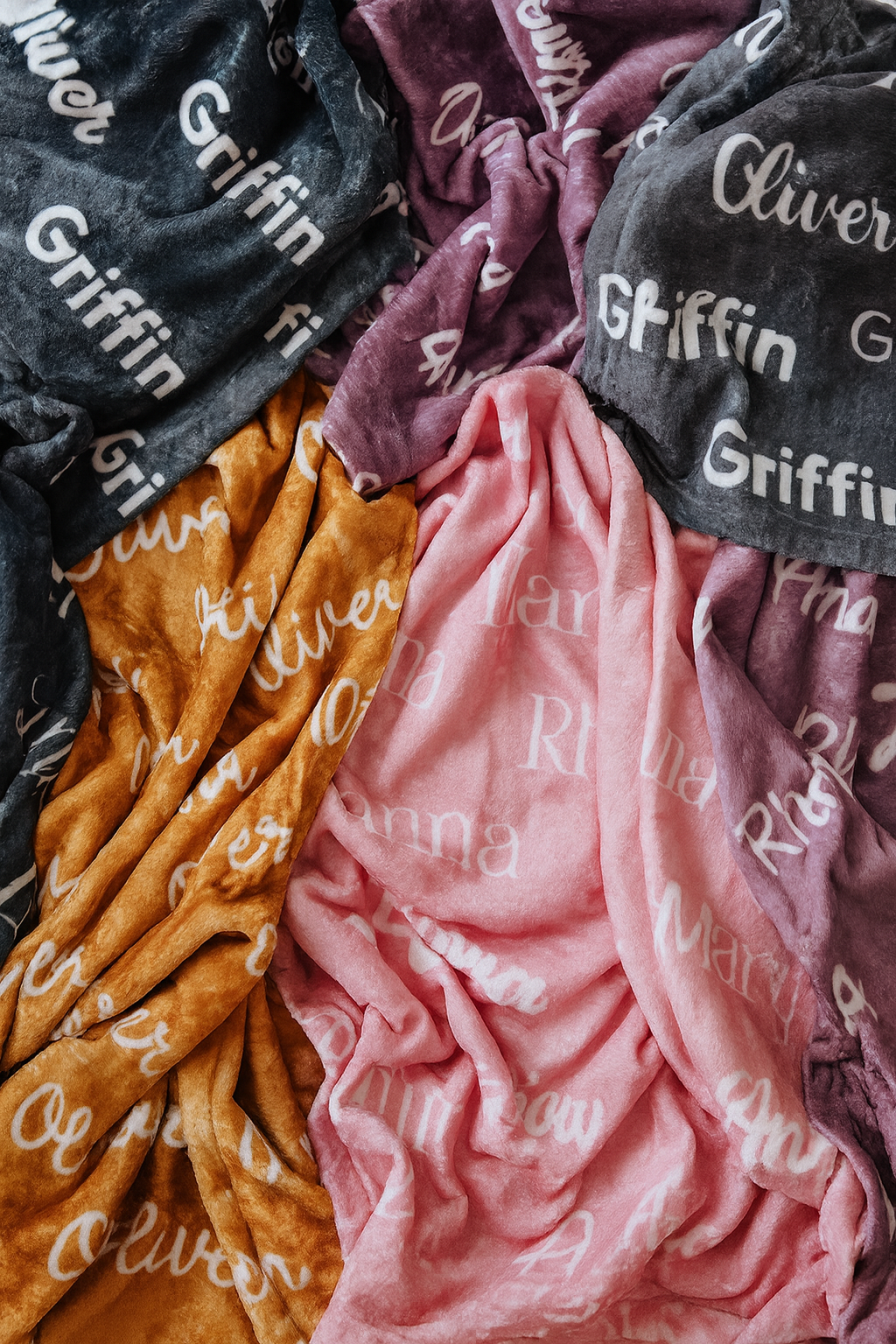 Custom Baby Blanket – Velveteen Plush with Printed Name, Cozy Newborn Keepsake