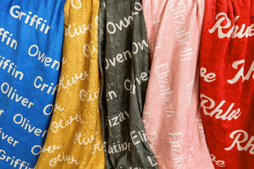 Premium Personalized Baby Blanket – Velveteen Plush, Custom Printed with Name