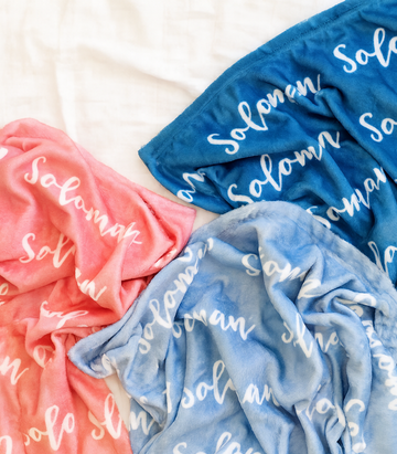 Personalized Toddler Blanket – Velveteen Plush Custom Name Throw, Cozy Everyday Essential