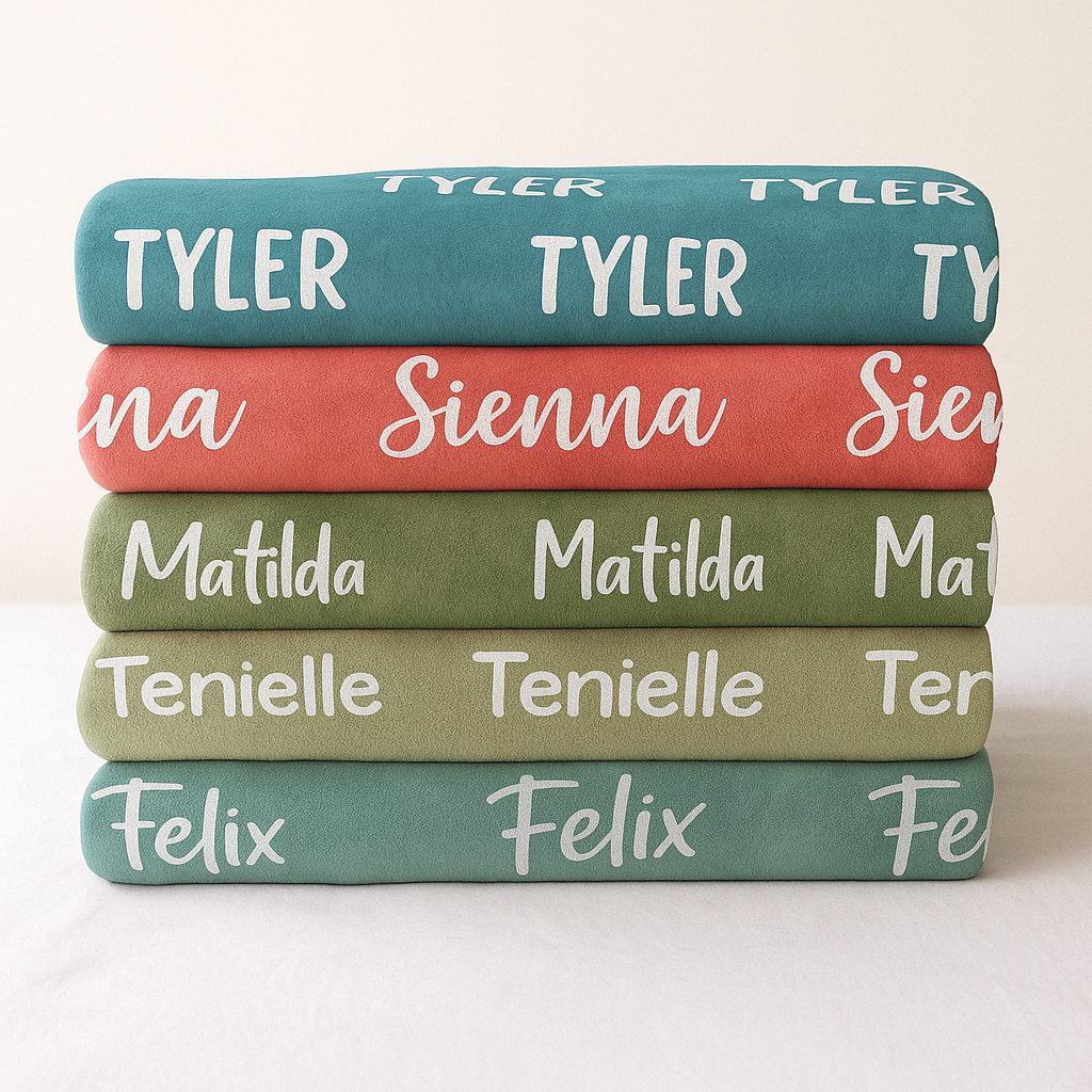 Custom Name Plush Throw – Velveteen Softness for Every Cuddle