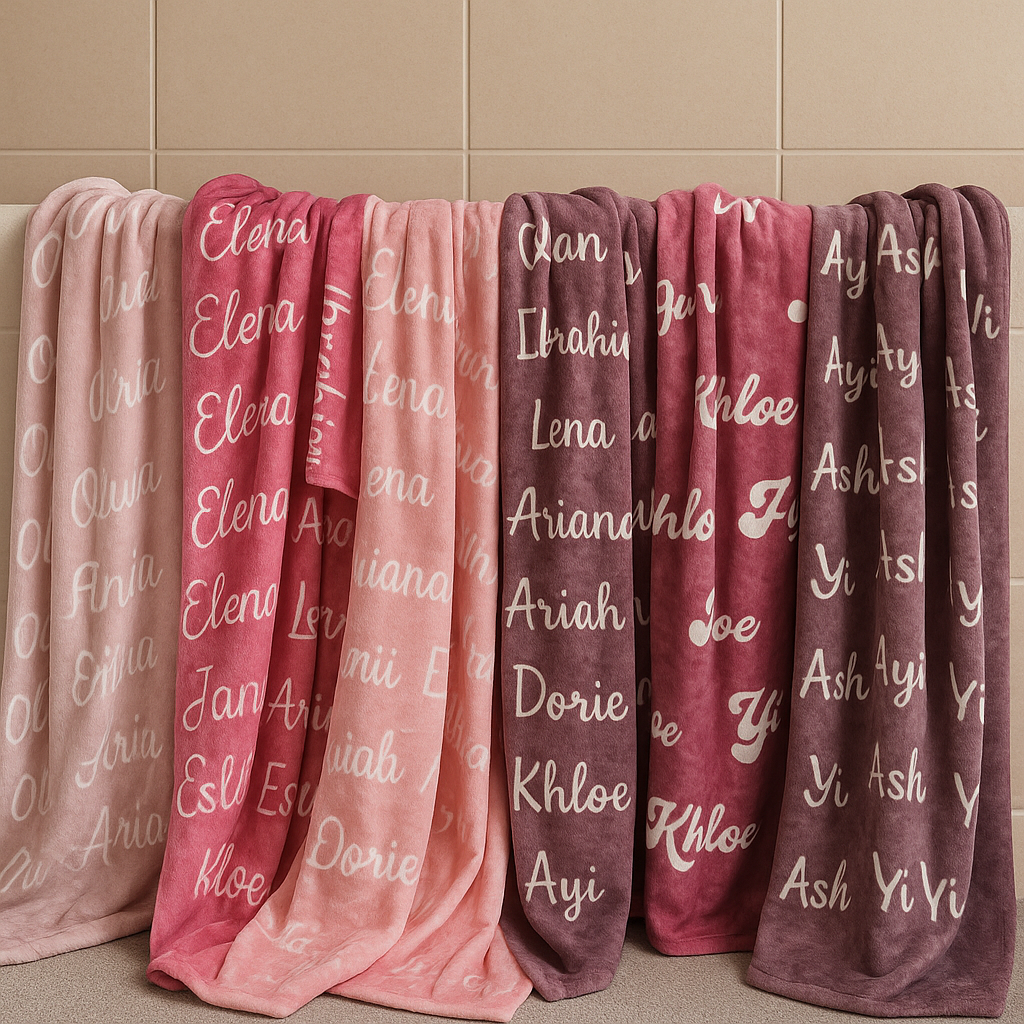 Custom Name Blanket – Soft Velveteen Plush Throw for Toddlers & Kids