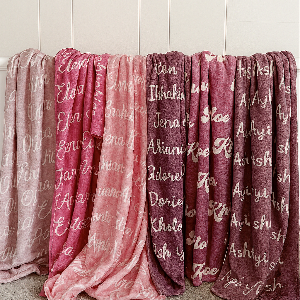 Name Blanket Keepsake – Ultra-Soft Velveteen Plush for Newborns
