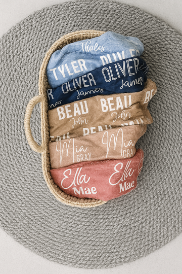 Personalized Toddler Name Throw – Soft Velveteen Plush Blanket
