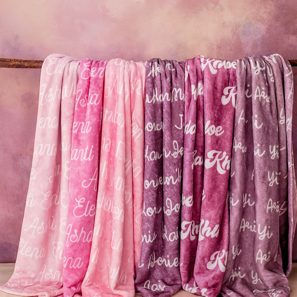 Soft Velveteen Plush Throw – Custom Name Blanket for Kids