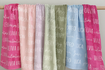 Keepsake Baby Blanket – Custom Velveteen Plush Throw with Name