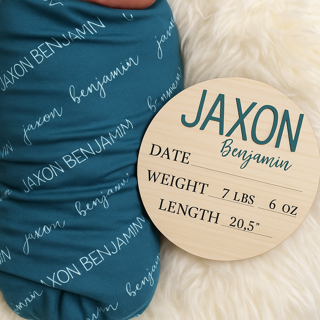 Personalized Baby Shower Gift – Soft Velveteen Plush Name Blanket