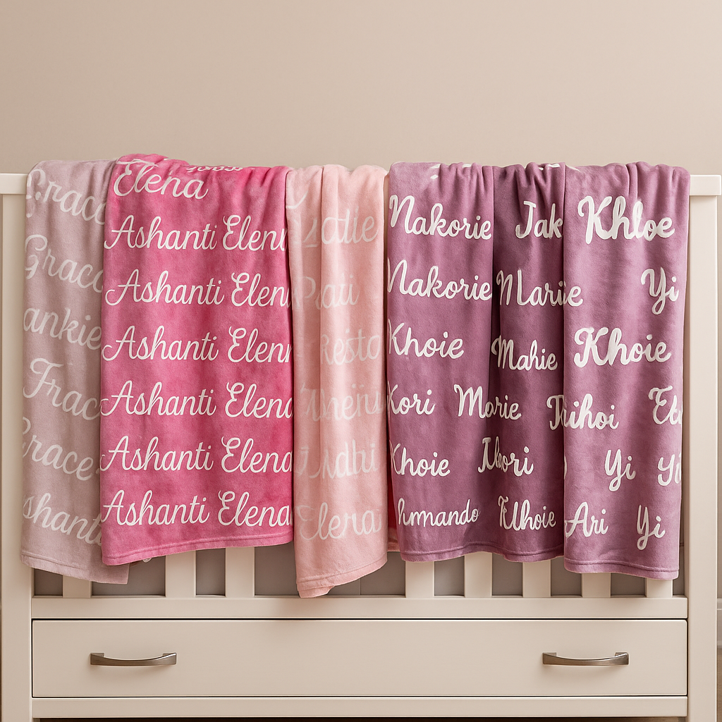 Custom Baby Name Blanket – Plush, Warm & Made Just for Them