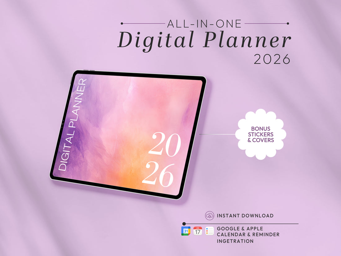 All-in-one Digital Planner, iPad & Android Planner, GoodNotes Planner, Digital Calendar, Daily, Weekly, Monthly Journal, 2026 2027 iPad