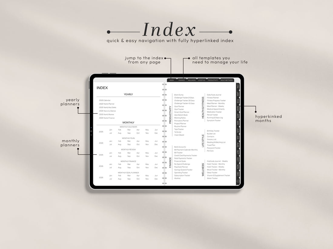 2026 & 2027 Digital Planner | DATED Goodnotes Digital Planner | Digital Journal | Daily Planner | iPad Planner | Daily Notability Planner