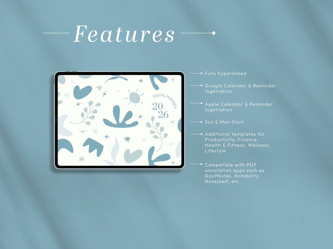 All In One Digital Planner 2026 2027, Digital Planner, Digital Journal, Digital Goodnotes Template, Weekly, Daily Planner, Monthly plan