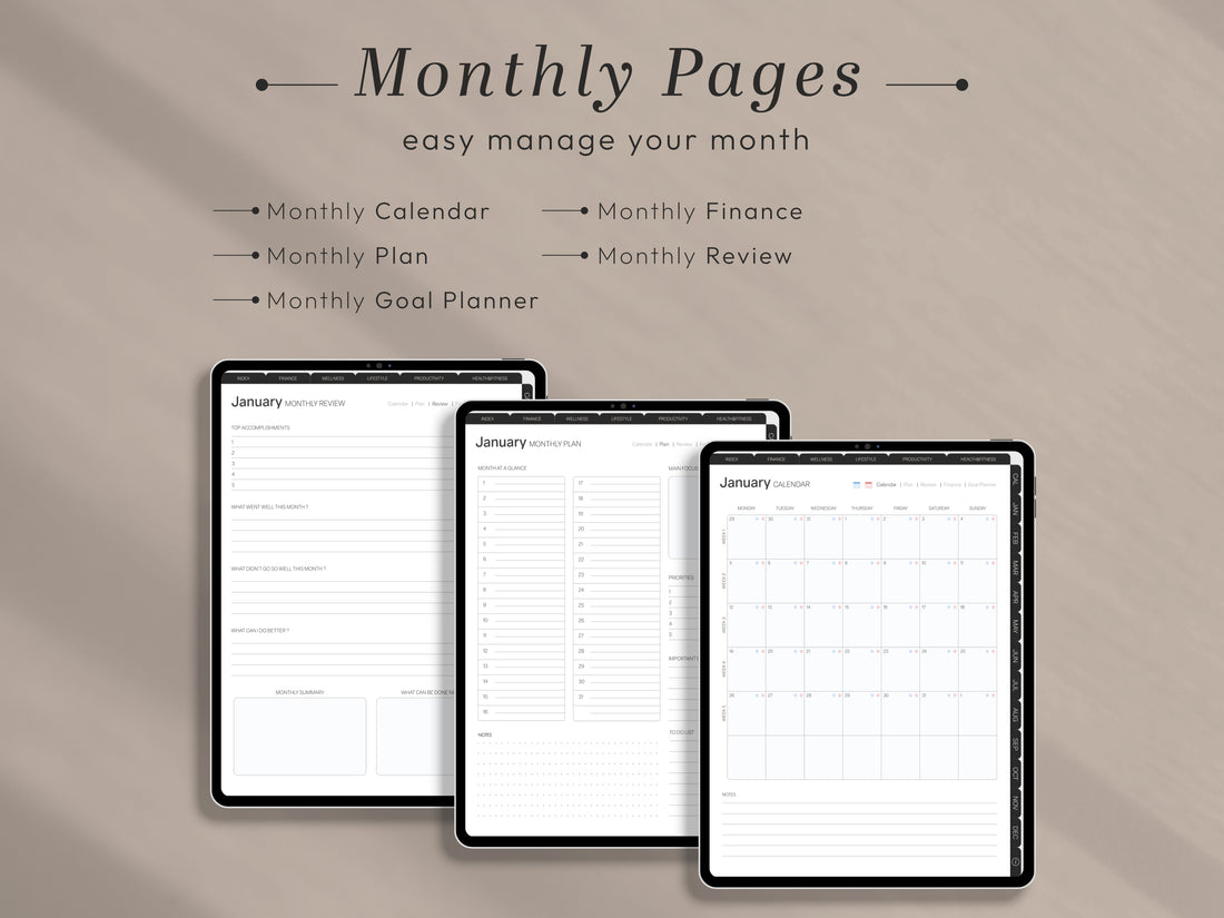 All-in-one Planner | 2026 & 2027 Planner | Daily Planner, Weekly Planner, Monthly Planner, iPad Planner, GoodNotes Planner